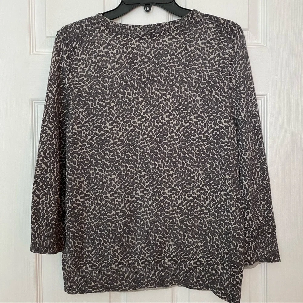 Talbots animal print cardigan Large petite C